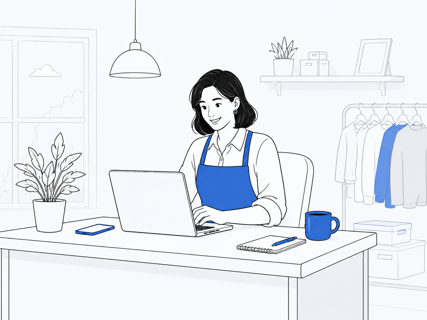 Small business owner managing leads on a laptop